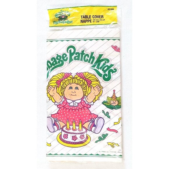 Cabbage Patch Kids Paper Table Cover 54" x 88" & 8 Invitations Birthday 1983 - Picture 2 of 6